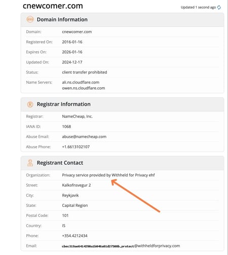 an example of domain privacy from namecheap-1